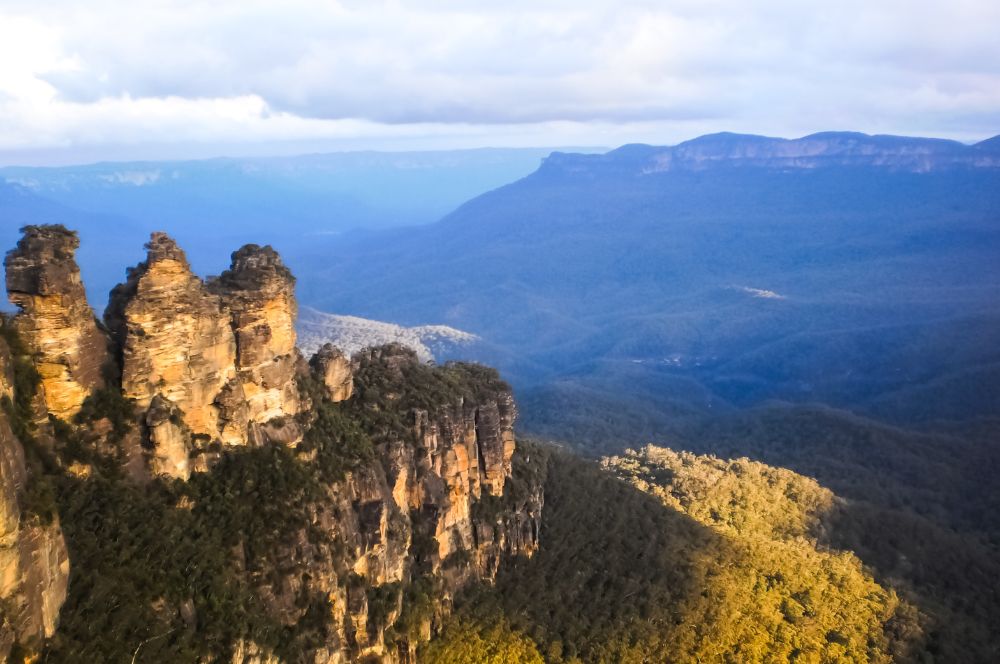 Aerial view of the Blue Mountains with stunning scenery