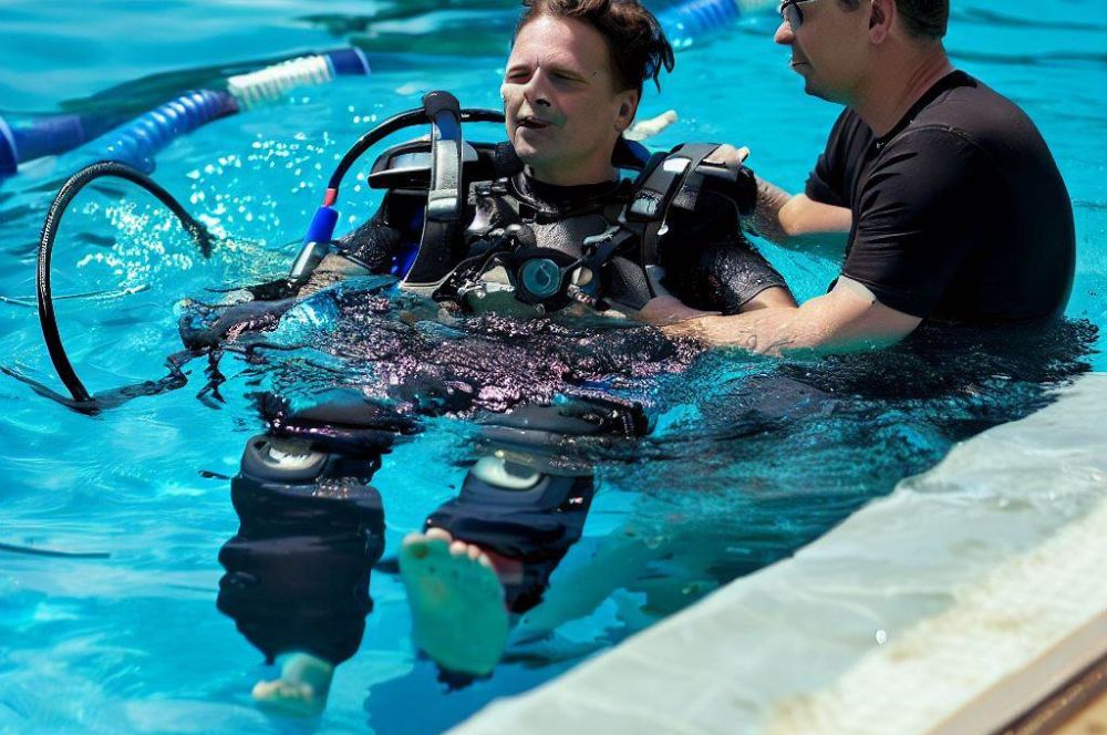 Disabled divers learning to dive