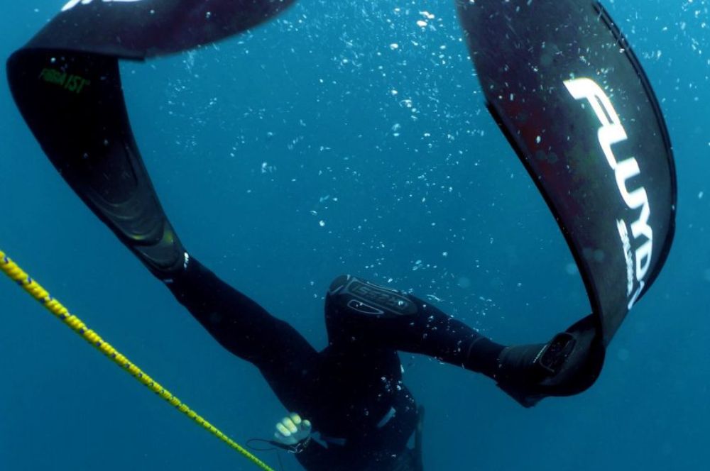 A freediver exploring the depths