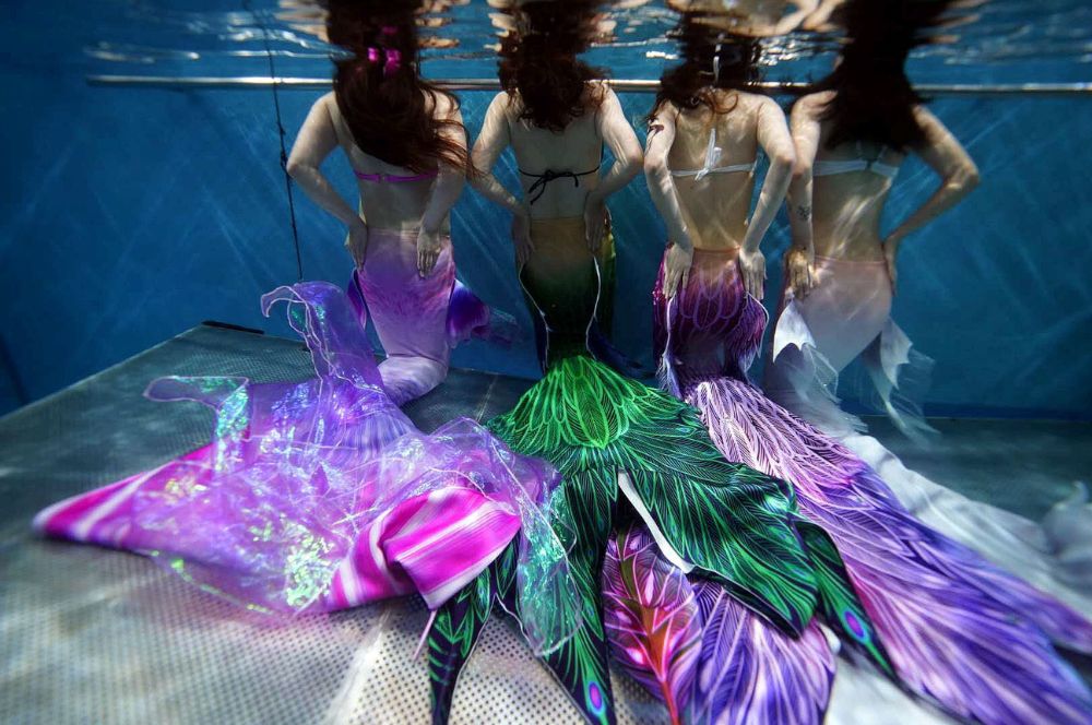 A mermaid tails made from silicone and fabric