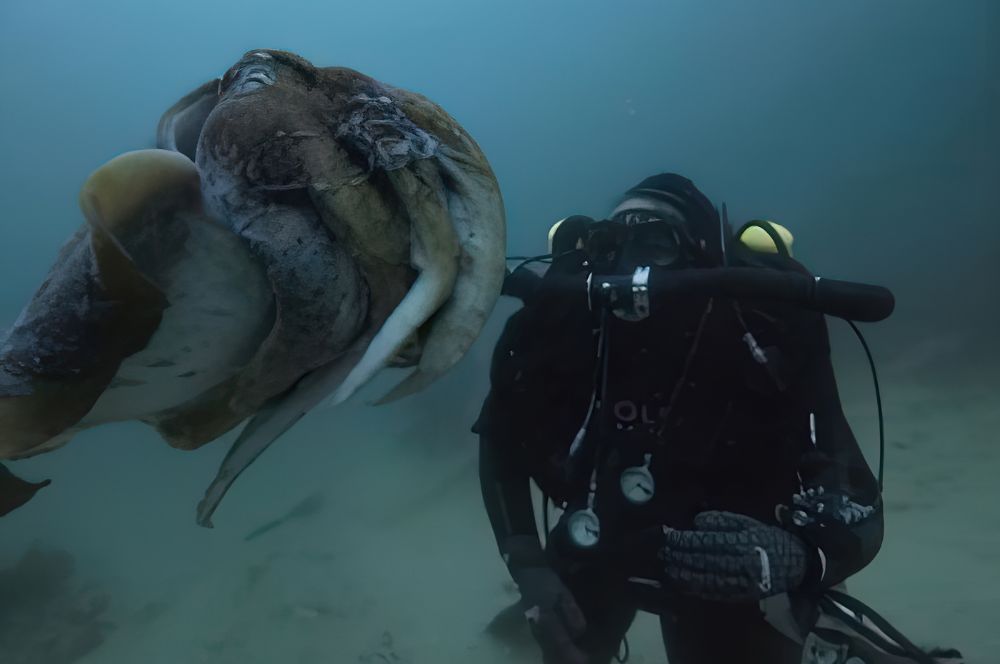 A Giant Cuttlefish on the 3rd reef at Oak Park