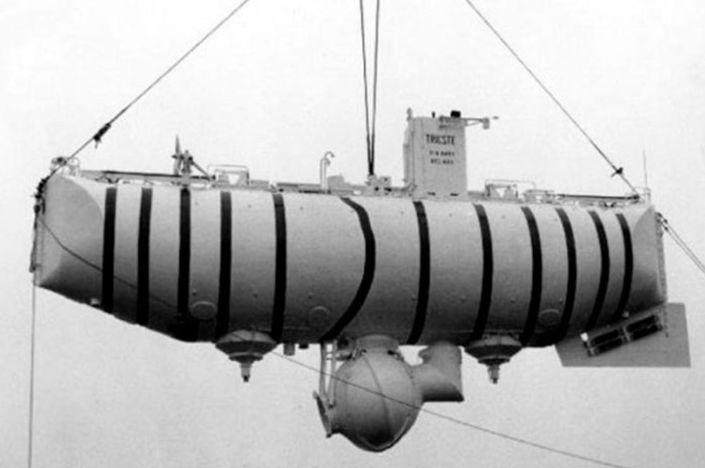 The Bathyscaphe Trieste after a depth of 10916m