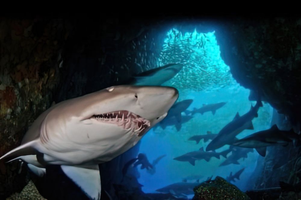 The grey nurse sharks of Fish Rock Cave
