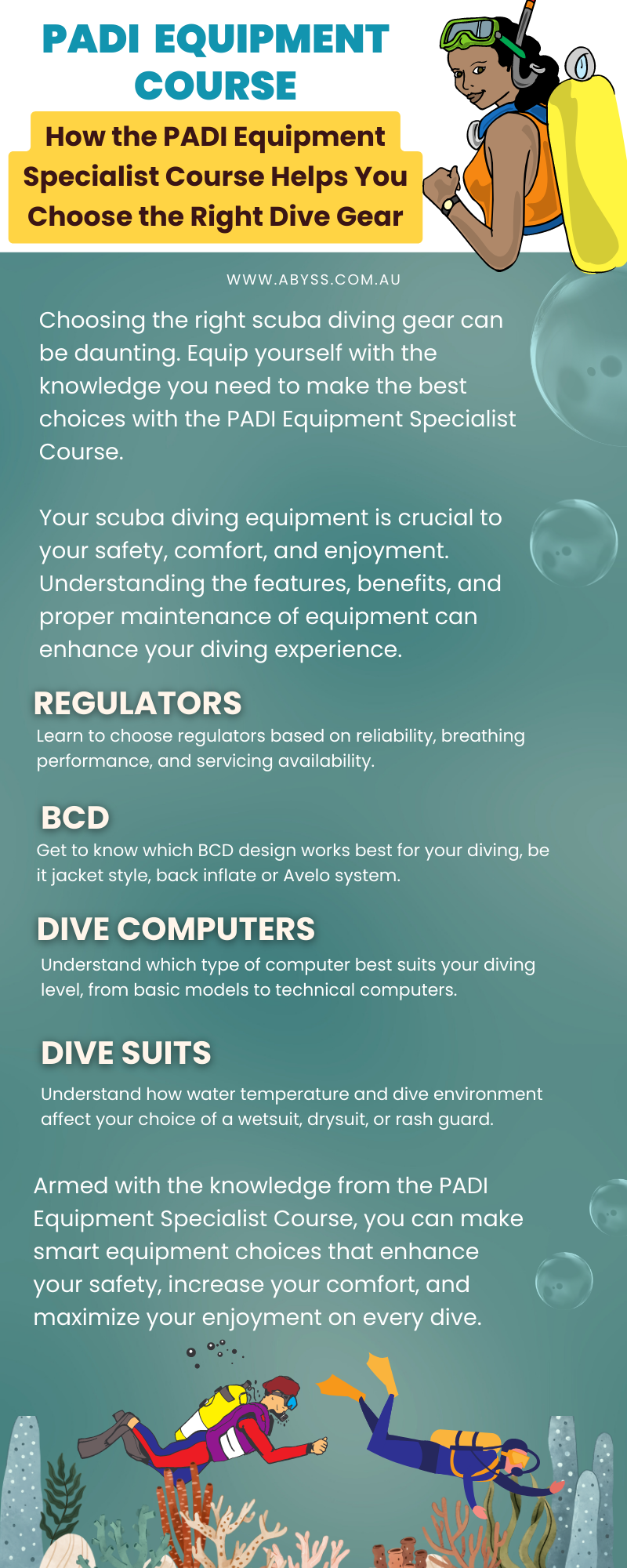 How an Equipment Course Helps You with your dive equipment purchace