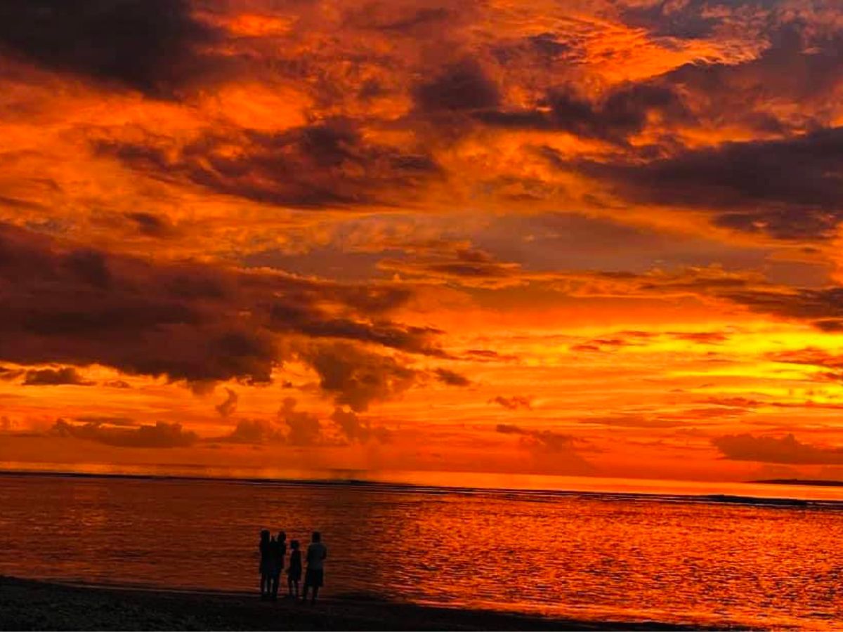 Sunset on Hideaway Island resort and marine sanctuary