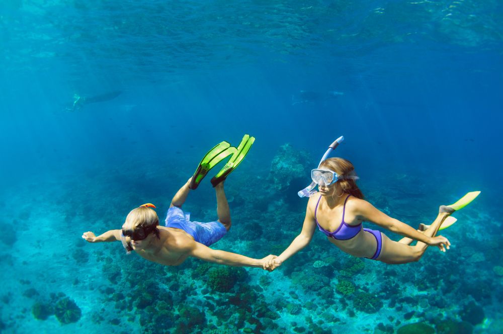 Always snorkel with a buddy or in a group